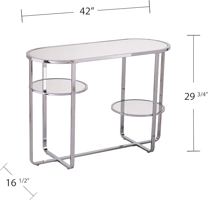 SEI Furniture Maxina Console Table, Polished Chrome