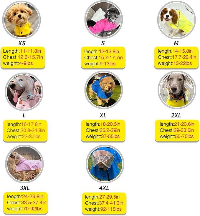 Waterproof Dog Raincoat, Adjustable Reflective Lightweight Pet Rain Clothes with Poncho Hood(XX-Large,Light Green)
