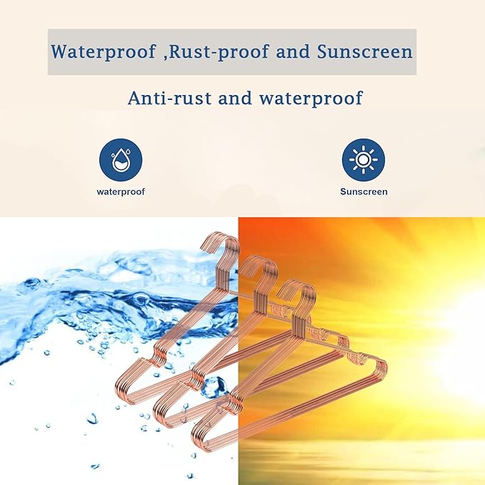 Rose Gold Adult Metal Wire Clothes Hangers, 16.5" Metal Hangers for Clothes Strong Hangers, 60 Pack Space Saving for Coat Suit Bridal Boutique Dress Closet Dorm Clothing Rack