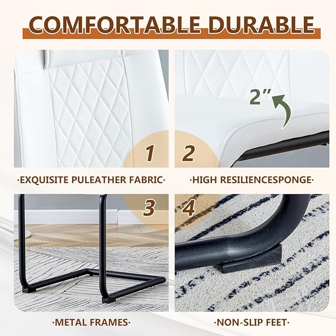 63'' Glass Dining Table Set for 6, Kitchen Table Chairs Set of 6, Clear Glass Dining Table with Black unique design Leg and Silver Metal Base, 6 PU Dining Chairs with Metal Legs, Living Room, Kitchen.