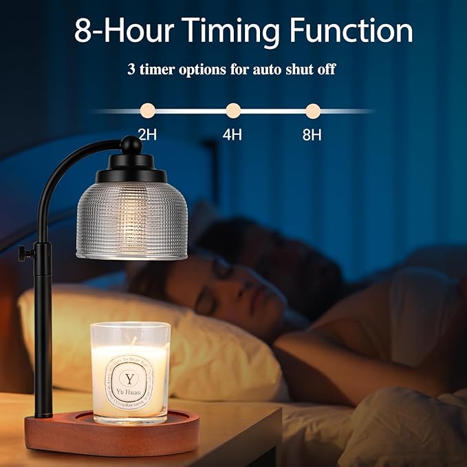 Candle Warmer Lamp with Timer Dimmer, Birthday Gifts for Women Mom Sister, House Warming Gifts Vintage Home Decor, Adjustable Height Wax Melt Warmer for Jar Candles with 2 Bulbs