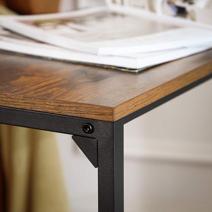 VASAGLE C Shape End Table, Small Coffee Table for Couch Or Sofa, Industrial Side Table in Living Room, Bedroom, 13.8 x 21.7 x 26 Inches, Rustic Brown and Black ULNT52BX