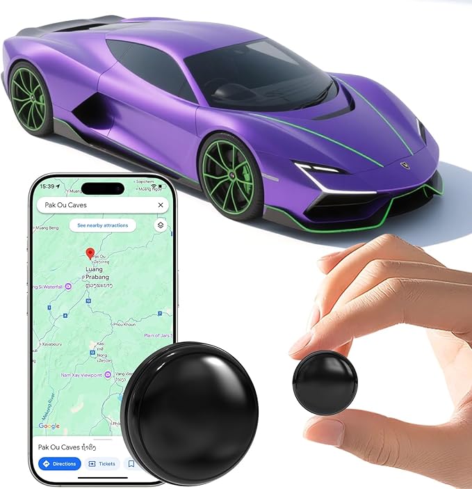 2025 Magnetic GPS Tracker for Vehicles - No Monthly Fee Real-Time Car Locator | Waterproof Hidden Tracking Device for Kids, Pets, Elderly & Assets | 1-Year Battery Life | No SIM/Subscription Needed