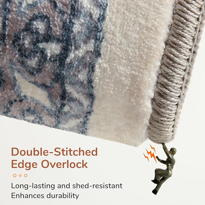 OPPODREAM Thin Area Rugs 3x5, Washable Rugs with Non Slip Backing, Low-Pile Throw 3x5 Carpet, Faux Cashmere 3 x 5 Carpet, Black & Red