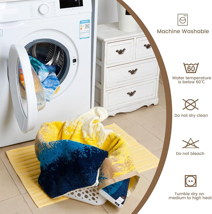 SEMAXE 4-Pack Luxury Bath Towels for Bathroom, 100% Cotton, Soft, Absorbent, and Quick-Drying, 55"x27", Wheat Filed, Perfect for Hotels, Gyms, and Spas