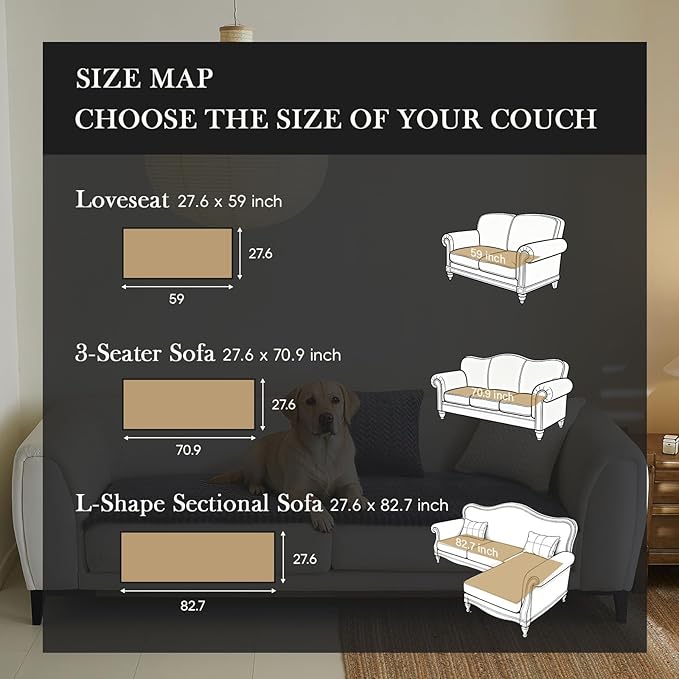 Couch Covers for 3 Cushion Couch Sofa Pet Friendly,Non-Slip Sofa Cover Washable
