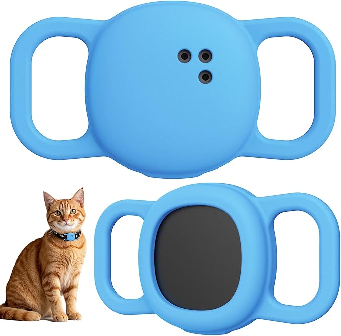 DDJ for Tile Life360 Sticker (2024) Tracker Cat Collar Case, 2-Pack Silicone Anti-Lost Protective Cover Tile Tracker Holder for Dog & Pet Collars, Ultra Durable, Easy Installation, Lightweight, Blue
