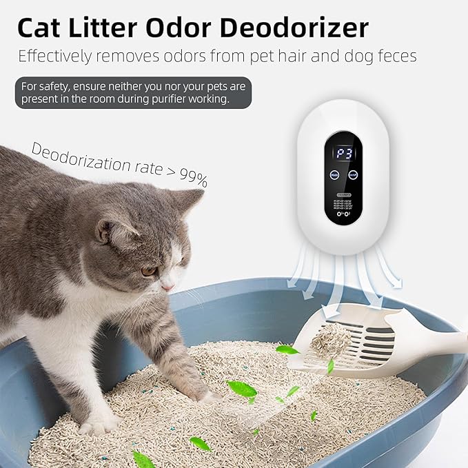 Air Purifier Air Ionizer for Home - Ozone Odor Eliminator for Strong Odor, Portable Cat Litter Deodorizer for Pets Poof Odor, Plug In Air Freshener for Home, Bedroom, Office, Kitchen, Toilet, Shoes