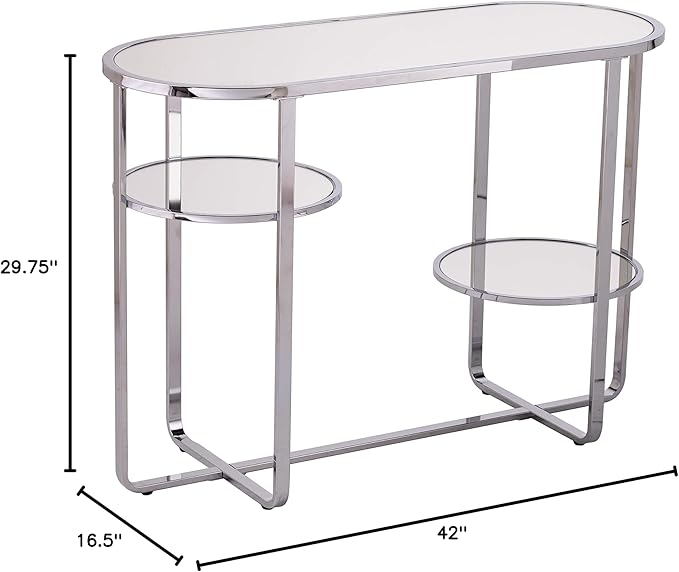 SEI Furniture Maxina Console Table, Polished Chrome