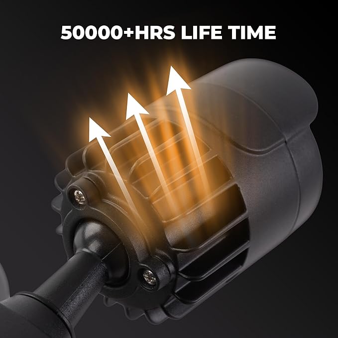 2 Pack LED Flood Lights Outdoor, 34W 3500LM 5000K Daylight, IP65 Waterproof Security Lights with 2 Adjustable Heads, Exterior Wall Light for Patio, Garage, Yard (Black-2P)