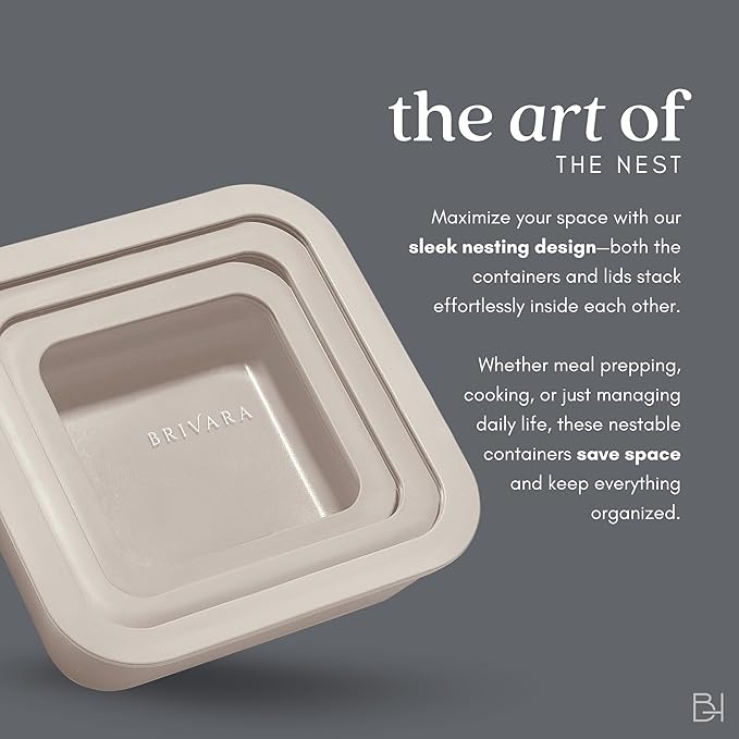 Ceramic Coated Glass Food Storage Container | No PTFE, PFOA, PFAS, and BPA | Reusable Non Toxic Meal Prep Container with Glass Lid | Easy To Store | 11 Cup Rectangle [Crema]