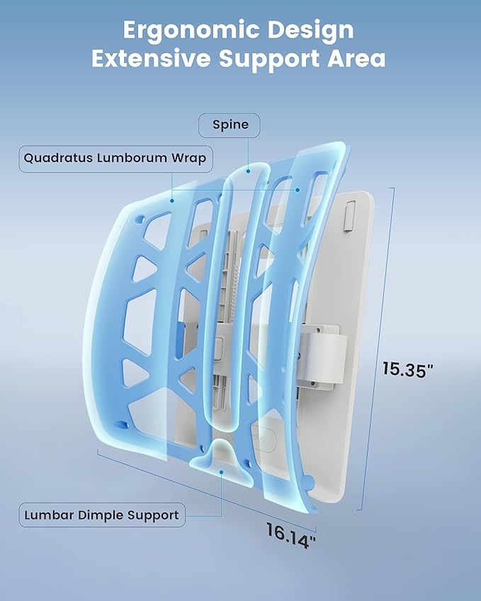 Beleduc Lumbar Support Pillow for Office Chair- Ergonomic Back Support Pillow with Adjustable Height, Improves Posture, Back Cushion with Straps for Home, Office, Car