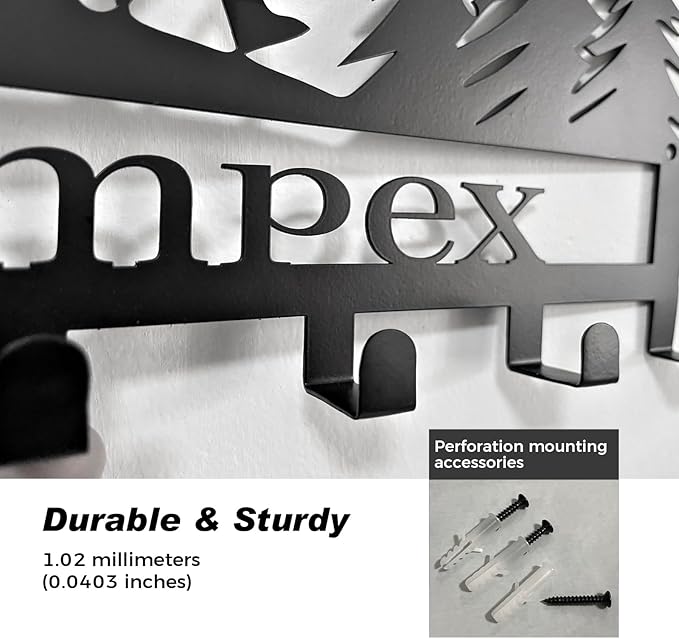 Personalized Key Holder with Name, Custom Metal Cattle Silhouette Key Rack Hanger, Wall Organizer with 7 Hooks for Entryway, Front Door, Hallway, Kitchen, Farmhouse Décor