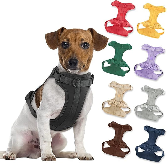 No Pull Lightweight Dog Harness: Adjustable Durable Breathable Mesh Pet Vest Harness with Soft & Comfortable Cushion, for Small Medium Large Dogs (Medium, Black)