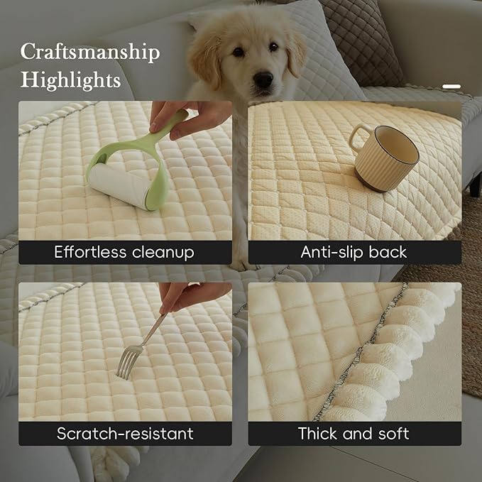 Couch Covers for 3 Cushion Couch Sofa Pet Friendly,Non-Slip Sofa Cover Washable