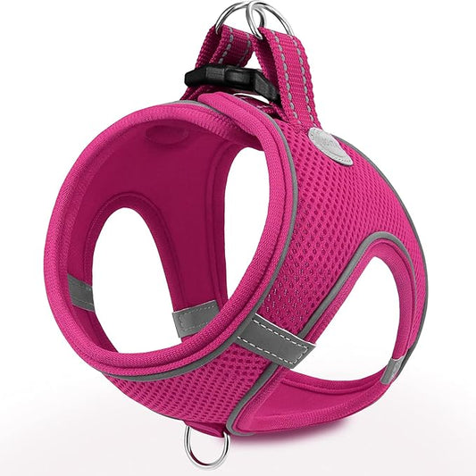 Joytale Small Dog Harness, Breathable Mesh Step-in Vest, Reflective Soft Padded Harnesses for Small and Medium Dogs, Hot Pink, M