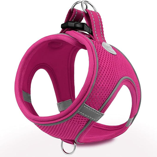 Joytale Small Dog Harness, Breathable Mesh Step-in Vest, Reflective Soft Padded Harnesses for Puppies and Extra Small Dogs, Hot Pink, XS