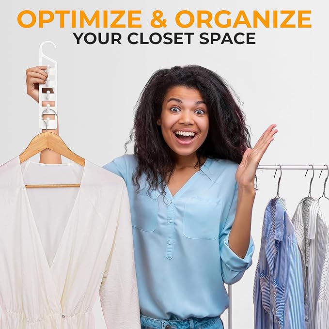 CraftyCrocodile Space Saving Hangers for Clothes - 4 in Pack, Heavy Duty Plastic, Multi Closet Space Savers for Shirts, Pants, Jeans, Sweaters - Hanger Organizer Space Saver, White