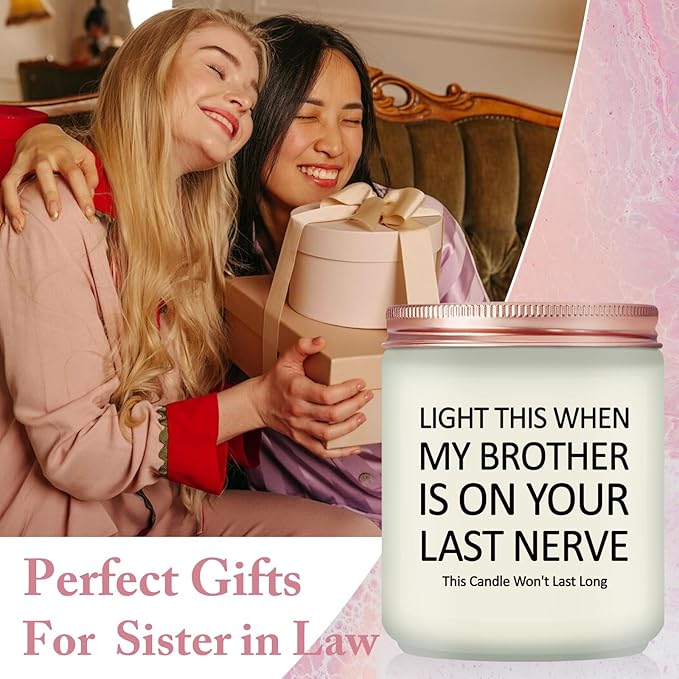 Sister in Law Gifts - Christmas, Birthday, Mother's Day, Wedding Gifts for Sister in Law - Lavender Scented Candles