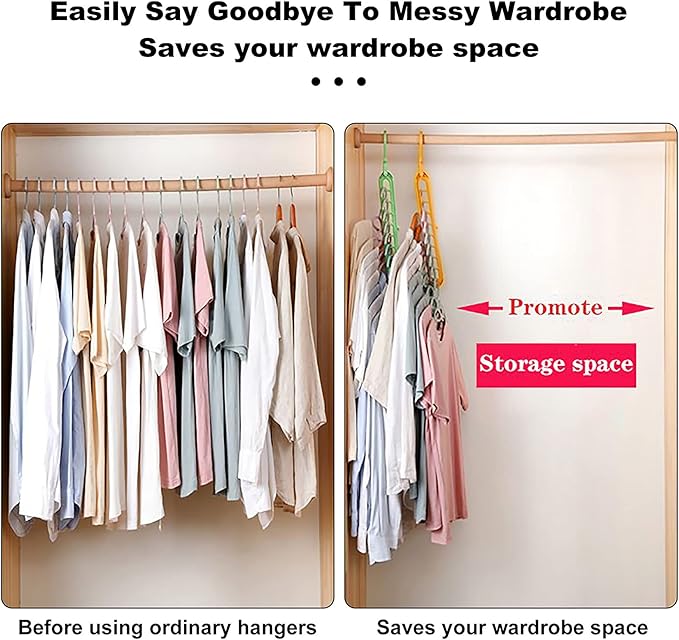 Closet Organizers and Storage, Multifunctional Organization and Storage Home Essentials Magic Space Saving Hangers with 9 Holes for Wardrobe Closet Heavy Clothes