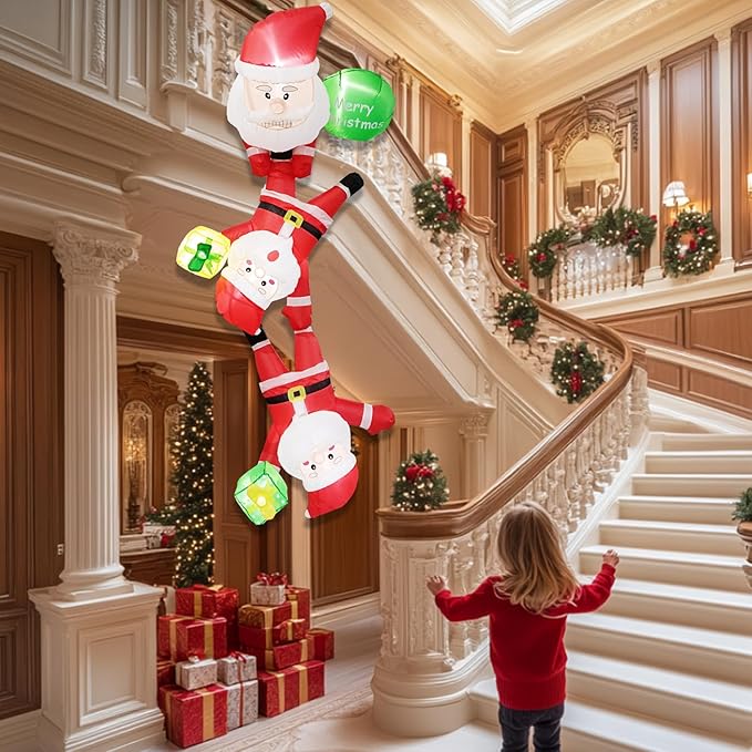 8FT Long Christmas Inflatable Blow up Lighted Yard Decoration Suitable for Christmas Indoor Outdoor Xmas Yard Party Holiday Garden Decor