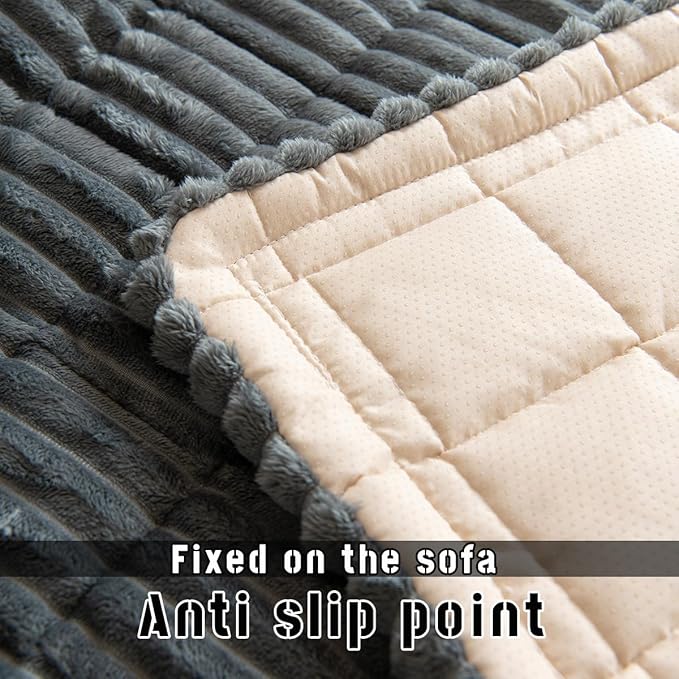 Sofa Cover Fuzzy Couch Cover for Pet, Couch Covers for Dogs Washable Non-Slip Sofa Slipcover Cushion Protector Pets Friendly Mat Bed