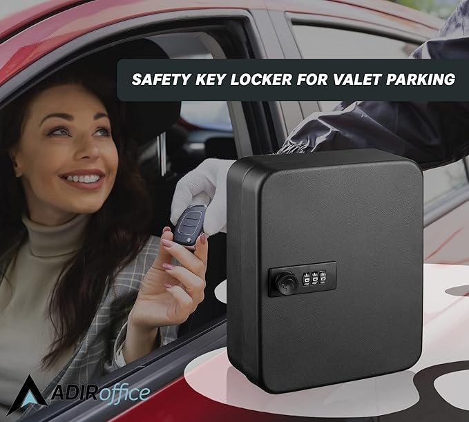 AdirOffice Steel Combination Lock Keys Cabinet Security Storage Box Organizer Holder Locked Key Box Wall Mount 30 Slots