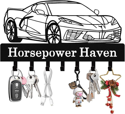 Personalized Key Holder Wall Mount, Custom Metal Car Keys Holder for Wall with Name, Wall Key Hanger Rack with Hooks for Entryway, Front Door, Living Room, Kitchen, Bathroom, Garden