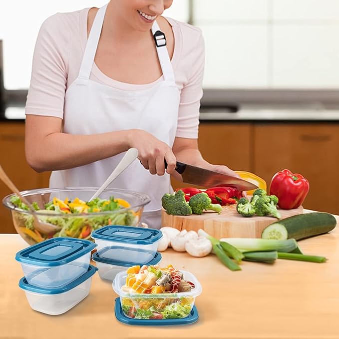 5PCS Small Food Storage Containers,Freezer Microwave safe,Food Container Sets,BPA Free Plastic Meal Prep Containers & Kitchen Set,Lunch Containers,use for School,Work and Travel,0.53 Quarts Per Box