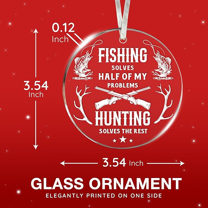 Fishing Ornament for Christmas Tree - Unique Hunting and Fishing Gifts for Men, Perfect Ornaments Gifts for Fisherman, Ideal Gift for Fisherman and Hunting Enthusiast
