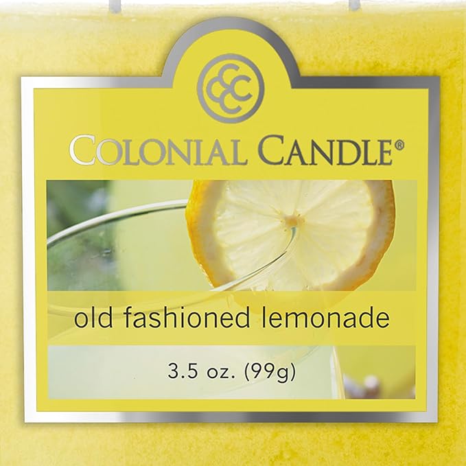 Colonial Candle Old Fashioned Lemonade Jar Candle, 2 Wick, 3.5 oz, Mottled Wax Candle