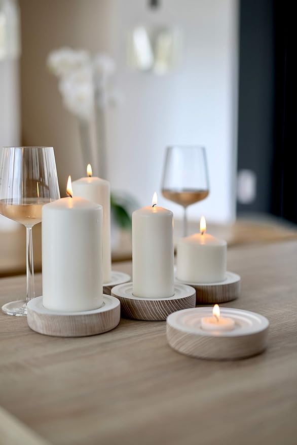 D'light Online 3 X 6 Inch Pillar Candles Set of 12 Bulk Event Pack Round Unscented Premium Wax Pillar Candles for Wedding, Spa, Party, Birthday, Holiday, Bath and Home Decor (3X6, White)