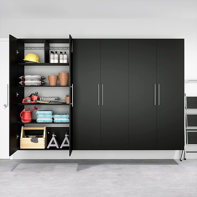 Prepac HangUps Large Storage Cabinet - Immaculate Black 36" Cabinet with Storage Shelves and Doors; Ideal for Bin and General Storage Solutions