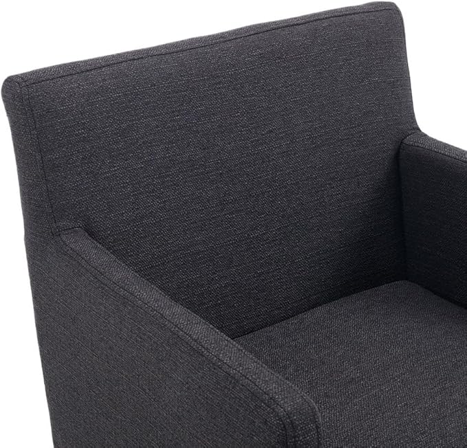 Upholstered Dining Chairs with Armrest Set of 6 Mid Century Modern Accent Chairs Armchairs with Gold Metal Frame, Modern Kitchen & Dining Room Chairs, Charcoal