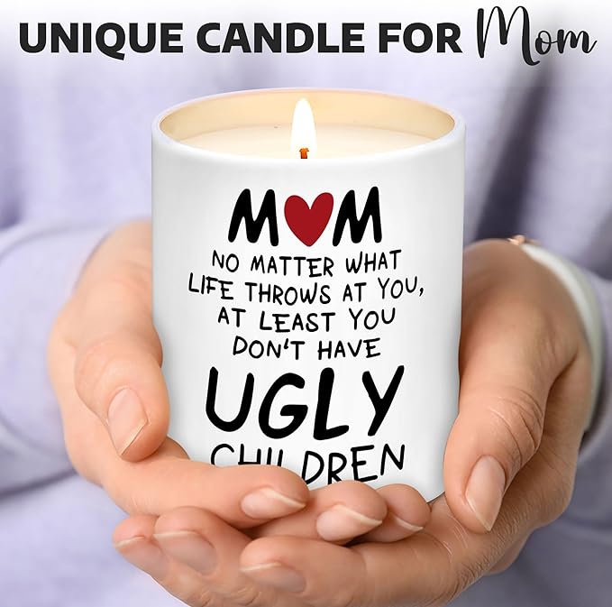Gifts for Mom from Daughter, Son - Christmas Gifts for Mom, Wife, Women - Moms Birthday Gift Ideas, Cool Birthday Gift for Moms - Funny Christmas Candle, mom Soy Wax Candle
