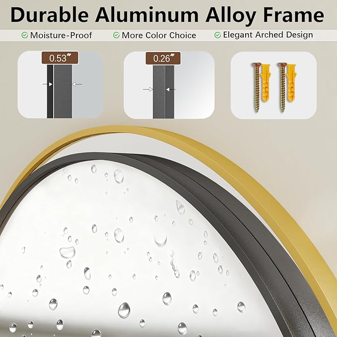 Large Full Length Mirror, 30"x71" Arched Floor Mirror Full Length with Stand, Room Decor Big Full Body Mirror with HD Tempered Glass Aluminum Frame for Bedroom Living Room, Black