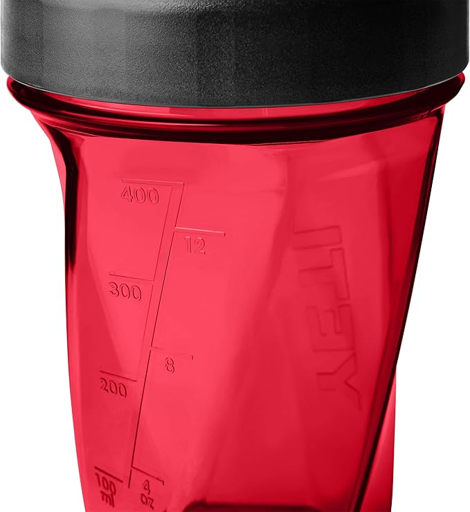 YETI Yonder Helimix Vortex Blender Shaker Bottle Holds up to 20oz | No Blending Ball or Whisk | USA Made | Portable Pre Workout Whey Protein Drink Shaker Cup | Dishwasher Safe, Rescue Red
