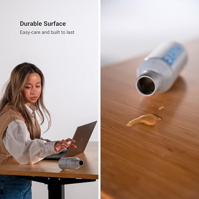 Progressive Desk Standing Desk 60x30. Dual Motor, 3 Stages Height Adjustable Stand up desks for Home Office, 60 inch - Bright Beech/Grey Frame