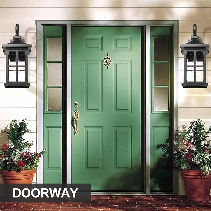 Darkaway Large Outdoor Light Fixtures Wall Mount, 21inch Outside Wall Lights Exterior Lighting Fixture with Seeded Glass Outdoor Wall Sconce for House Porch Hallway Garage, 2Pack