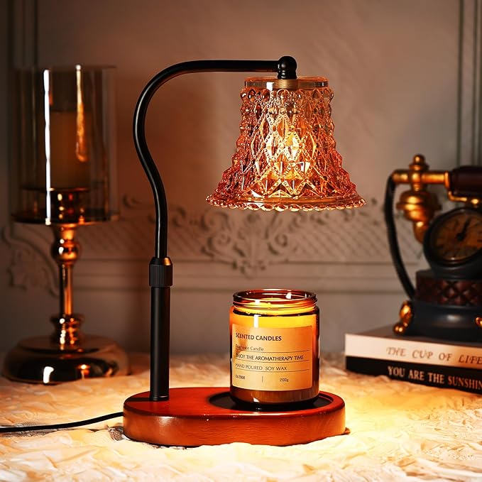 Candle Warmer Lamp with Candle Melter, Electric Candle Lamp Warmer, with Timer & Dimmer Height Adjustable Scented Candles, Mother's Day Christmas Gift for Mom, Candle Warmer Lamp Bulbs for Home Deco