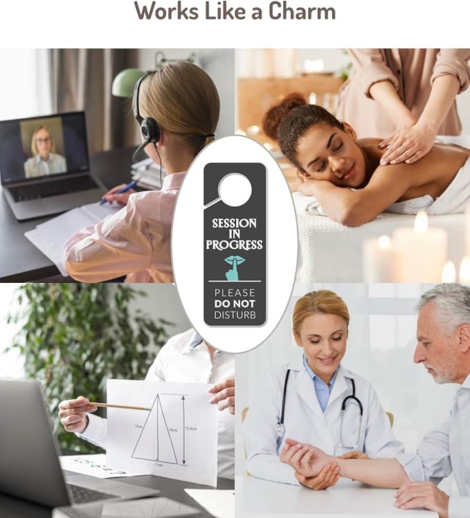 Do Not Disturb Door Hanger Sign, 2 Pack, Please Do Not Disturb Sign, Session In Progress