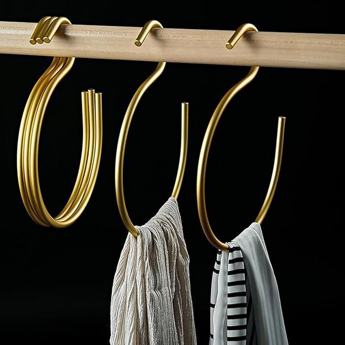 4Pcs Gold Scarf Ring Hangers,Hat Hooks for Baseball Caps,Hanger Space Belt Rack,Multi-Purpose Circle Storage Hook,for Ties,Belts,Scarves,Shawls