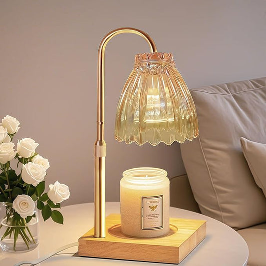 Candle Warmer Lamp with Dimmer Timer, Candle Lamp Warmer with 2 Bulbs, Candle Light for Scented Jar Candles, Birthday Gifts for Women, Vintage Home Decor House Warming Gift