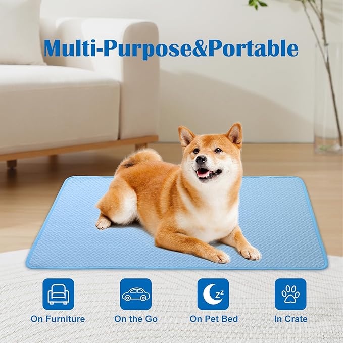 Upgraded Dog Cooling Mat Breathable Self Cool Pad Non-Slip Washable Cooling Mat for Dogs Cats Indoor Outdoor Pets
