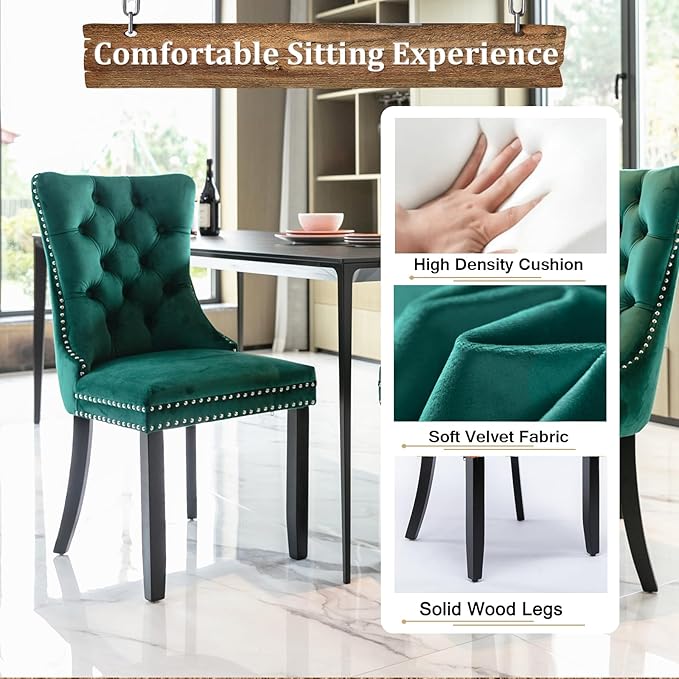 Goujxcy 7-Piece Extendable Dining Table Set for 6, 63-78 Inch Faux Travetine Kitchen Table Set with 6 Green Upholstered Chairs Modern Wood Expandable Dining Room Table Set for Kitchen Apartment