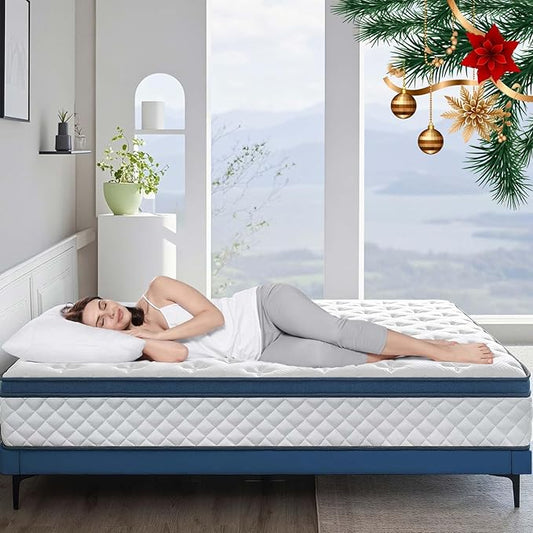 Queen Mattress, 12 Inch Medium Firm Hybrid for Queen Size Bed, Memory Foam Mattress in a Box for Pressure Relief, Individual Pocket Spring-Motion Isolation with Edge Support, CertiPUR-US