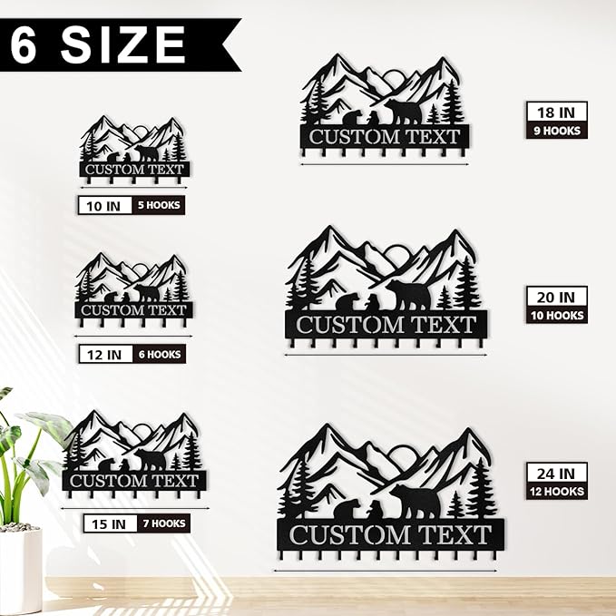 Personalized Metal Key Holder Wall Mount, Custom Name Camper Key Holder for Wall, Camper Decor, Key Organizer Rack for Entryway Front Door Hallway Office, Housewarming Gifts Color05