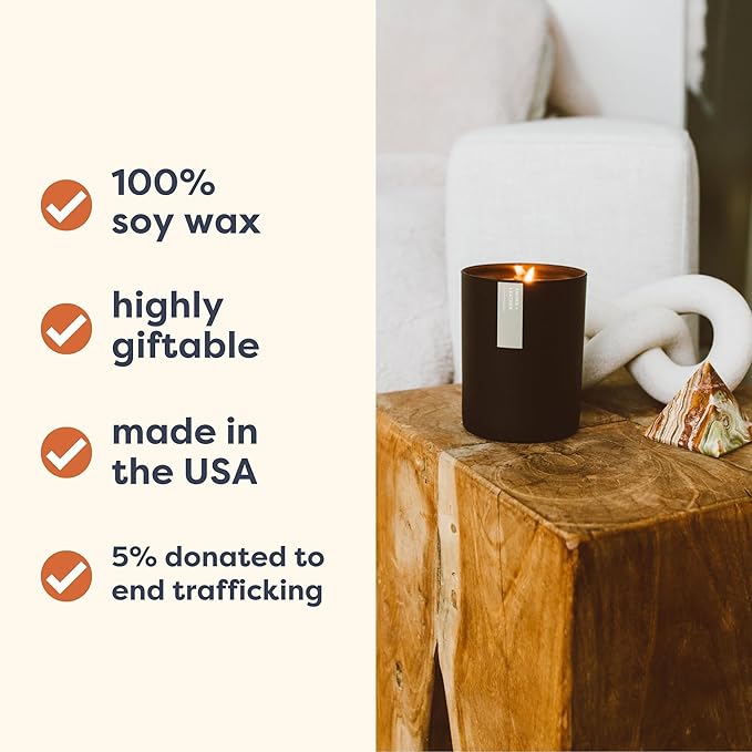Calyan Wax Co. Desert & Agave Scented Candle - 75 Hour Burn - Luxury Non Toxic Soy Wax Candles - Long Lasting Black Tumbler Jar Candle for Home - 10.2oz
