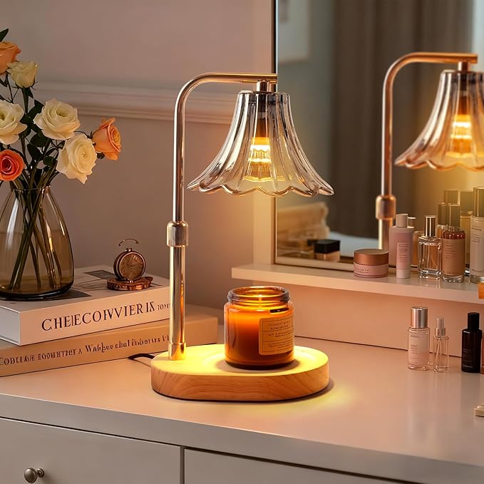 Candle Warmer Lamp - Flame-Free with 2 Bulbs Height-Adjustable Warmer Ideal for Scented Candles for Women, Moms Housewarmings