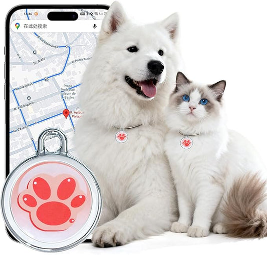 Smart GPS Tracker for Dogs|mini Easy to use Cat GPS Tracker|Waterproof and Drop-Proof|Real-time Positioning Smart Alarm pet Tracker|Extra Long Battery Life of 365 Day|No Subscription (Android & iOS)